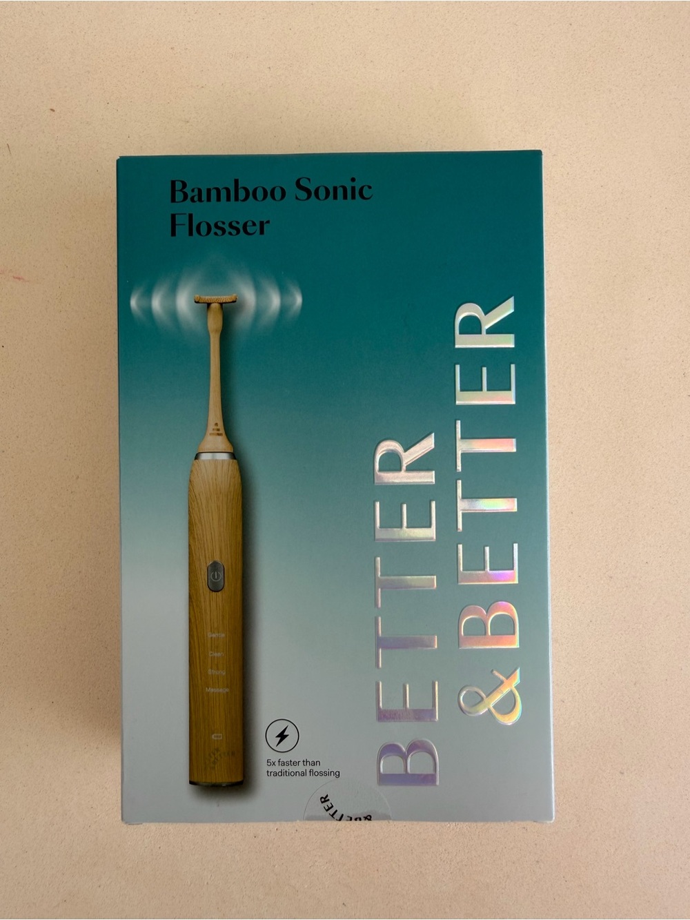 Bamboo Sonic Flosser - Natural Bamboo Finish